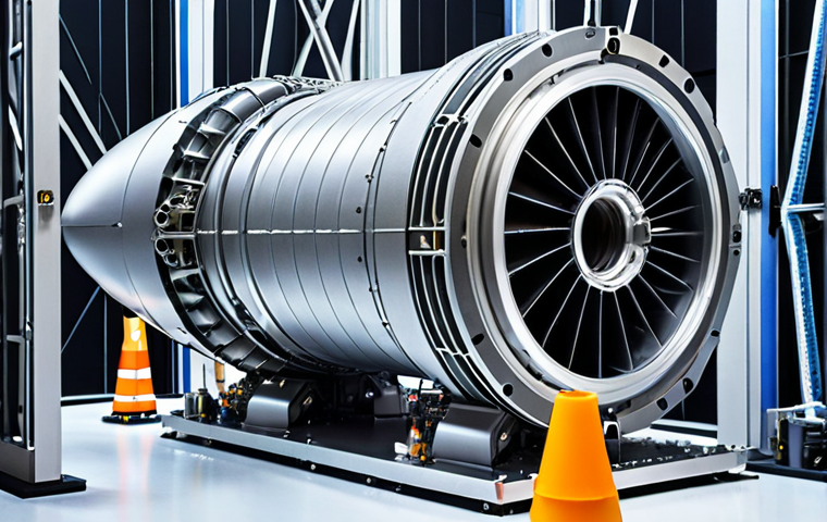**

A futuristic aerospace manufacturing facility. 3D printers are creating lightweight, complex structural components for airplanes. Engineers are inspecting a titanium nozzle for a rocket engine. The scene emphasizes innovation, customization, and advanced materials like titanium.

**
