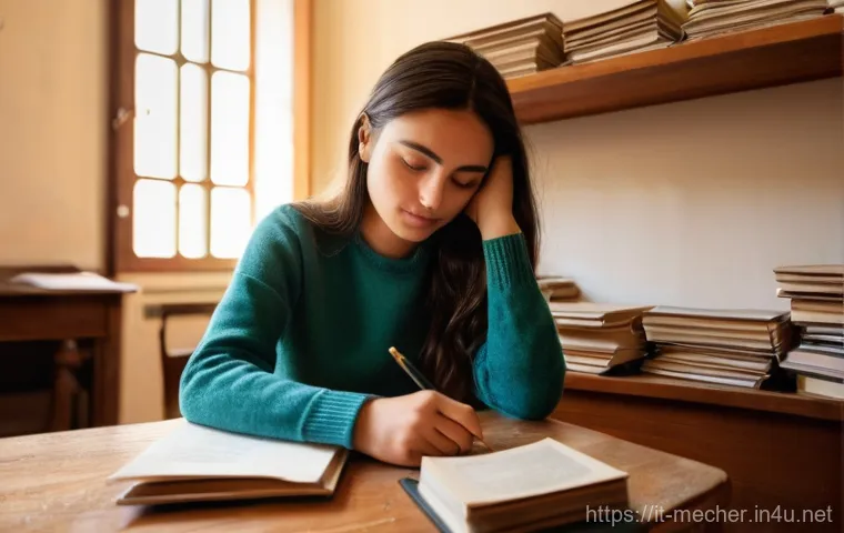 기계설계기사 시험 응시료 절약법 - **Prompt:** A diligent young Italian female student, in her early twenties, sits at a wooden desk in...