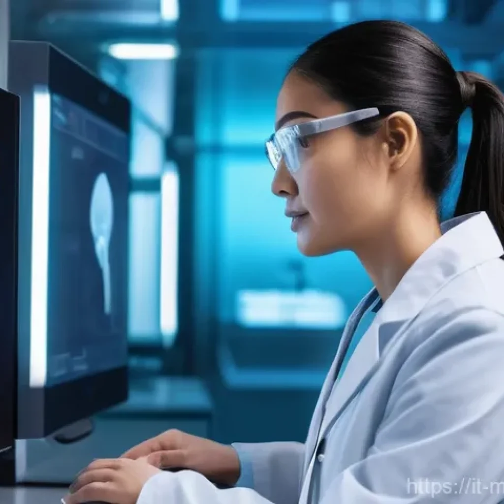 기계설계와 의료기기 설계 사례 - **Prompt:** A highly detailed and futuristic medical laboratory. In the foreground, a focused, profe...