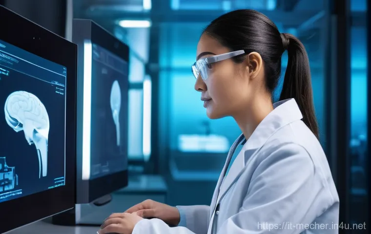 기계설계와 의료기기 설계 사례 - **Prompt:** A highly detailed and futuristic medical laboratory. In the foreground, a focused, profe...