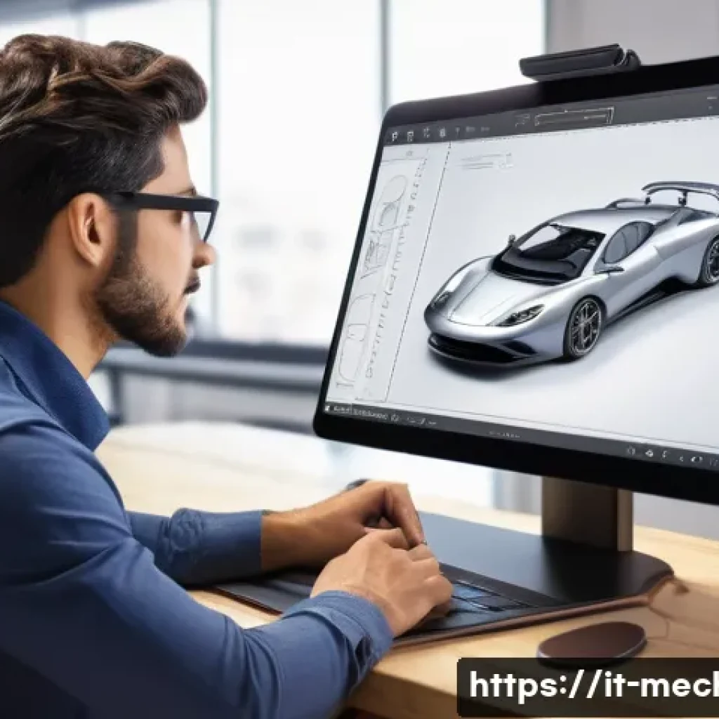 기계설계기사와 초정밀 설계 기술 - A modern mechanical engineering workspace featuring a professional Italian engineer using advanced 3...
