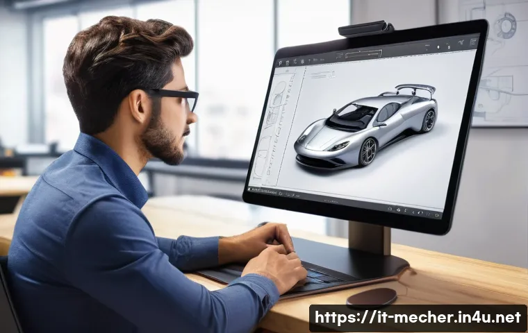 기계설계기사와 초정밀 설계 기술 - A modern mechanical engineering workspace featuring a professional Italian engineer using advanced 3...
