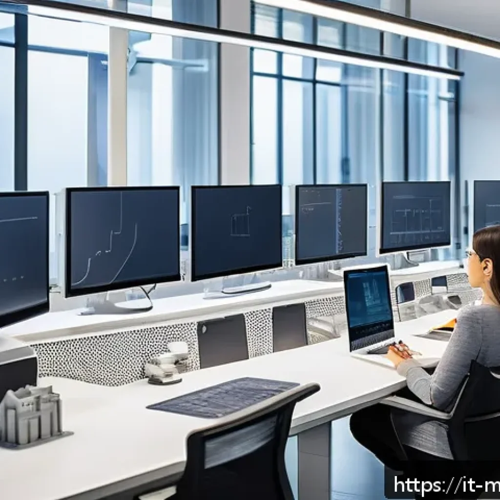 기계설계분야 자격증 취득 후 장기적 커리어 - A modern mechanical engineering office environment featuring a diverse team of professionals collabo...