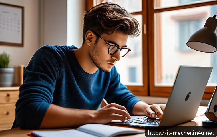 기계설계기사 자격증 취득 실패 후 재도전 - A focused young adult student studying mechanical engineering at a desk in a cozy Italian-style apar...