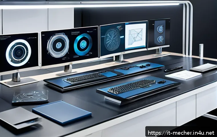 기계설계와 모듈화 설계 사례 - A detailed futuristic mechanical design workspace showcasing modular components being rapidly protot...