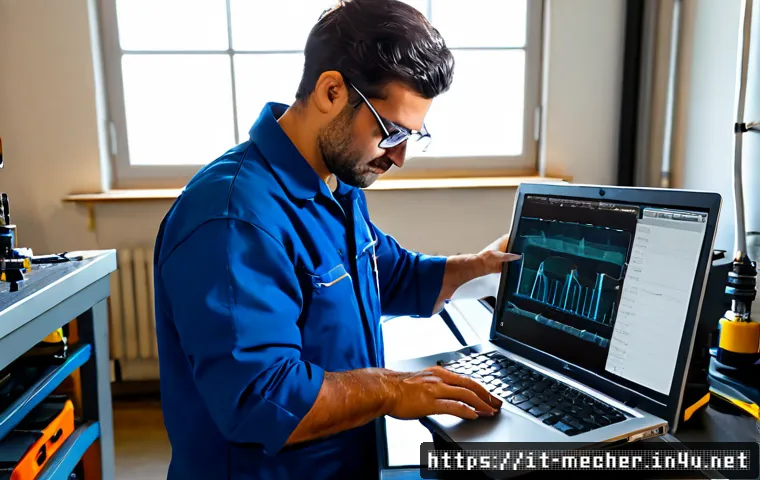 Home 17 기계설계기사와 소음 진동 해석 - Photorealistic Italian mechanical design engineer in a clean modern workshop, wearing safety glasses...